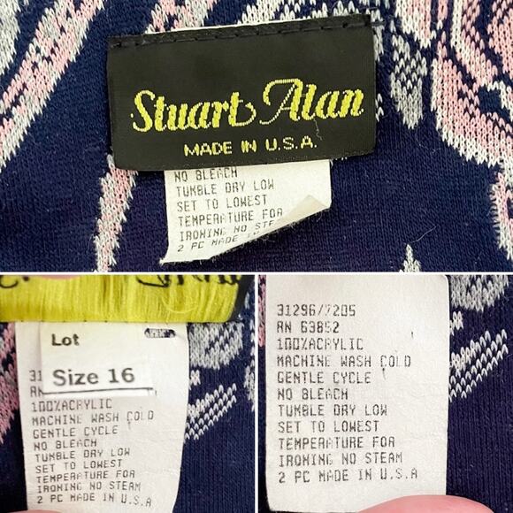 Vintage 80s floral lightweight knit tapestry jacket padded shoulder plus size 16 - Picture 7 of 8